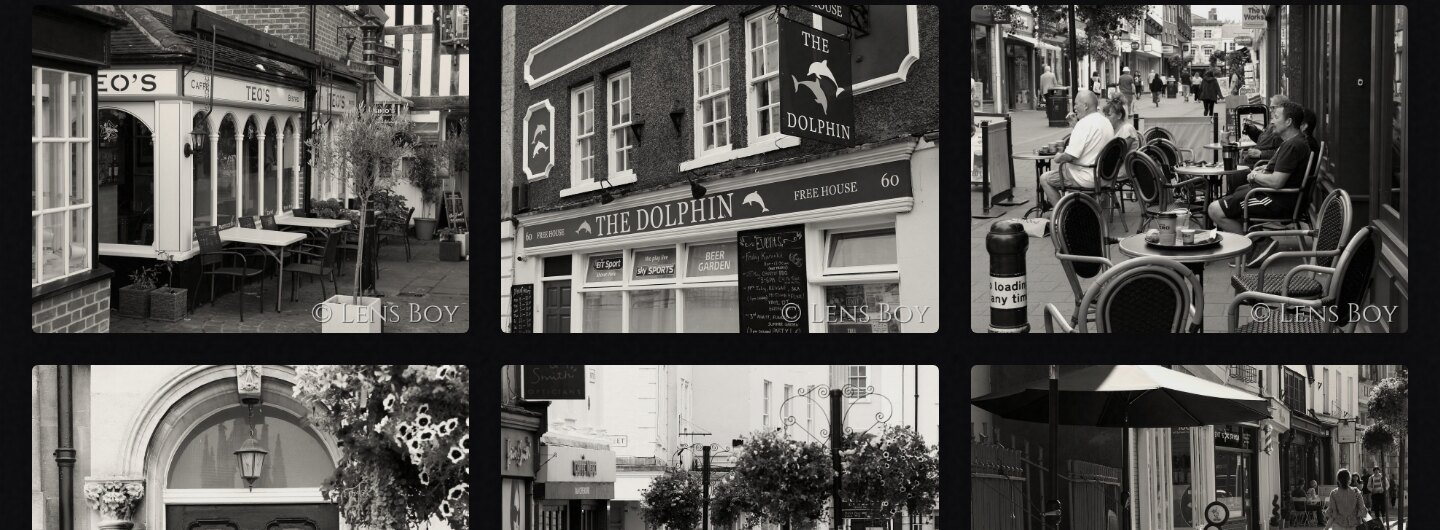 Detail of the Lens Boy gallery grid, each photograph watermarked
